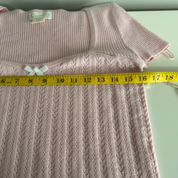 NWT Prairie by Rachel Ashwell Pink Top XL Sweetheart Knit Coquette Feminine - Picture 11 of 12